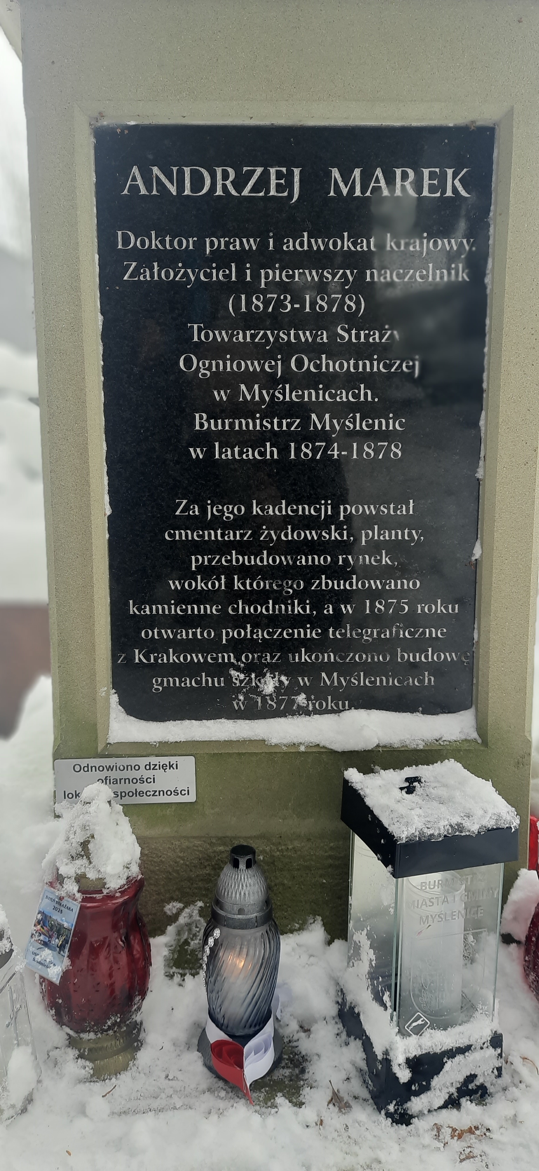 Pomnik burmistrza Myślenic Andrzeja Marka. Powstańca styczniowego.